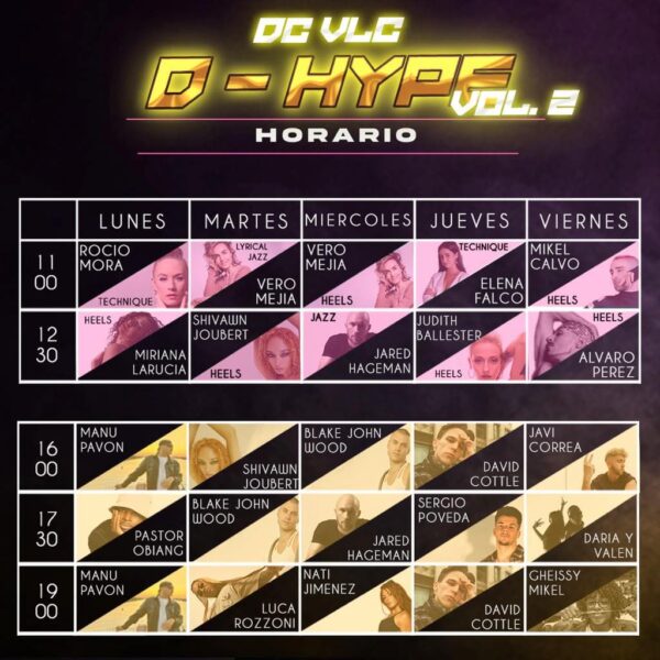 horario de clases d-Hype vol. 2