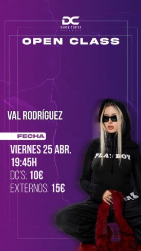 Open Class con Val Rodríguez en Dance Center próximo 23 de Abril